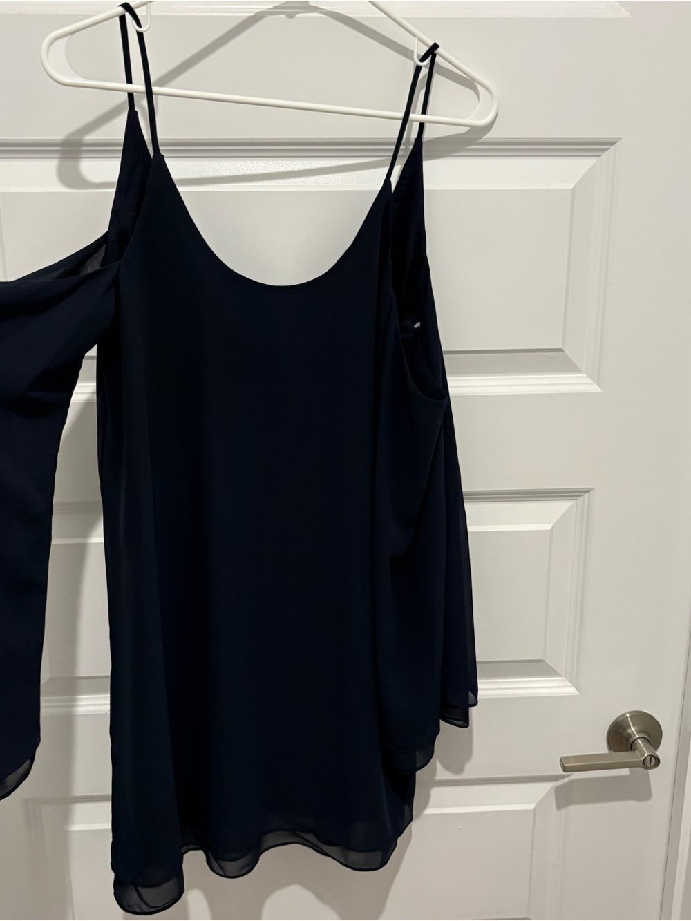 Cold-Shoulder Spaghetti Strap Dress - Black